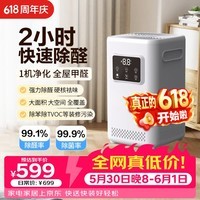 创绿家智能除醛仪除甲醛空气净化器除菌除异味新房装修家用负离子无耗材加强版适用180平以内