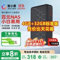 智小惠 WITXIAOHUI【支持飞牛OS】私有云A3 四核nas网络存储家庭个人云硬盘柜服务器相册备份手机平板扩容单盘入门级 A3黑色【2GB+32GB入门版】