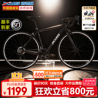 喜德盛（xds）RC200公路车自行车成人铝合金车架刹变一体U刹赛车户外14变速单车 黑银色|禧玛诺 14速 顺丰送货上门 510mm（推荐身高176-185）