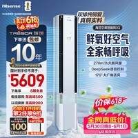 海信璀璨空调【价保618】智新风X5 3匹柜机双排纯铜管世界杯定制空调新风语音立柜式KFR-72LW/X5E1-1