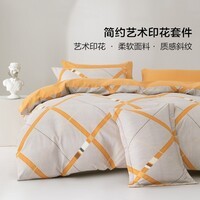 水星家纺出品百丽丝四件套 秋冬磨毛亲肤舒适套件 床单被套枕套 纳多【耐洗耐用】 1.5米床 床单款 （被套200*230cm）