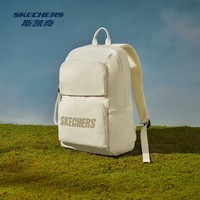 斯凯奇（Skechers）男女同款196家族双肩包电脑包学生经典百搭简约高中书包旅行背包 浅沙黄色/01LU 20-30升