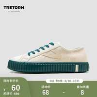 TRETORN男女复古休闲鞋CAMPOS情侣厚底增高饼干鞋透气轻便小白鞋 湖蓝色 37