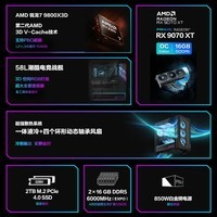ROG魔霸9X 国家补贴台式机游戏主机游戏电竞(R7-9800X3D RX9070XT 16GB显卡 32G DDR5 2TB SSD )