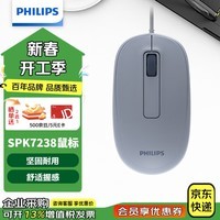 飞利浦（PHILIPS）M1（M6）有线鼠标 商务办公鼠标  USB即插即用 左右手对称鼠标 男女生mac笔记本台式电脑家用 M1蓝色【USB有线】