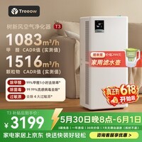树新风空气净化器除甲醛猫毛TVOC异味除菌除花粉过敏认证家用大空间全效净化器T3
