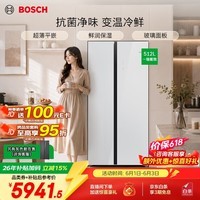博世（BOSCH）【咨询更优惠】冰箱家用60cm超薄平嵌入512L容量双开门对开门电冰箱 玻璃面板 抗菌除味 变温保鲜 K2A98EA20C白色