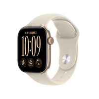 Apple/苹果 Watch Series 12 智能手表GPS款42毫米浅金色铝金属表壳沙砾色运动型表带S/M MJF14CH/B