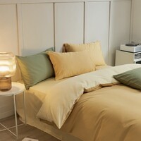 兰芮（Lanrui） 100S全棉四件套纯棉床上用品被罩床单枕套亲肤裸睡全棉套件 布莱克黄 1.5/1.8m床 床单款 （被套200*230cm）