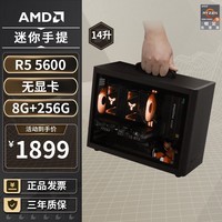 AMD R5 5600/9600X/RX7650GRE/6500XT迷你主机ITX整机手提DIY电脑组装机台式mini办公台式机AI PC电脑 配置一丨R5 5600/无显卡