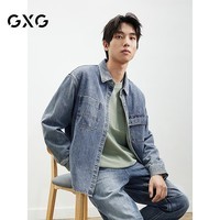 GXG男装春秋外套长袖衬衣牛仔衬衫男 25年春季新款#G25DE81011 蓝色 L