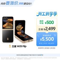三星Samsung 心系天下 W25 Flip AI手机 大视野智能外屏 大内存抄底 12GB+512GB 陶瓷黑 折叠屏 新机