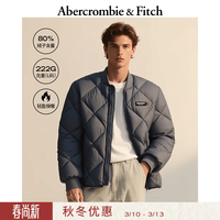 Abercrombie & Fitch男装25秋冬新款菱格LOGO双头拉链棒球服羽绒服132-5193 蓝色 2XL (185/124A)