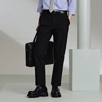 GXG男装 休闲长裤直筒裤宽松休闲裤合集 G24X022012黑色小脚长裤 S