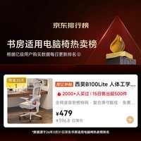 西昊B100Lite 人体工学椅办公椅电脑椅子电竞椅人工力学座椅久坐护腰 【Lite】云白 无脚托