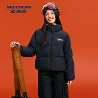 斯凯奇（Skechers）羽绒服新款羽绒服男女同款拼色立领保暖防寒百搭短款外套 碳黑/0018 L