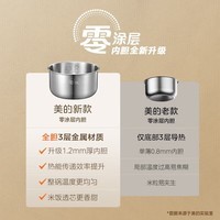 美的电饭煲0涂层电饭锅家用4升 316L不锈钢内胆 多功能微压智能预约无涂层电饭煲2-3-4-5-8人政策补贴 【母婴级不锈钢内胆】 5L