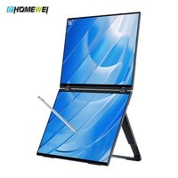EHOMEWEI折叠双屏显示器 便携式显示器 4.5K/2.5K 18.5/16英寸笔触触摸电脑笔记本手机副屏幕扩展办公分屏 【X2 Pro】16英寸 2.5K 笔触 折叠双屏