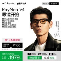 雷鸟【新品首发|蒋奇明同款】雷鸟V4AI智能眼镜IP67防尘防水蓝牙音频AI拍摄拍照极夜黑（便携盒款）