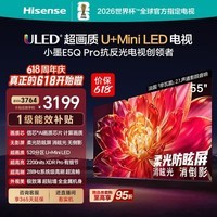 海信电视小墨E5Q Pro 55英寸 520分区U+MiniLED 信芯芯片消眩光柔光防眩屏 国家补贴 世界杯55E5Q-PRO 55英寸