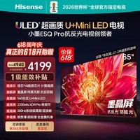 海信电视小墨E5Q Pro65英寸电视机 560分区U+MiniLED 信芯芯片国家补贴  抗反光防眩光墨晶屏300Hz高刷 65英寸