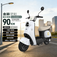 金箭电动摩托车 【人气爆款】灵彩60V20AH铅酸电池长续航800W大动力踏板电动轻便摩托车电动车米雾白
