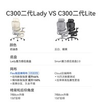 西昊C300二代Lady人体工学椅女神椅电脑办公人工力学座椅动态支撑