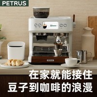 柏翠（petrus）意式咖啡机半自动家用奶泡机研磨一体冷热双萃自动打奶 PE3899Pro 