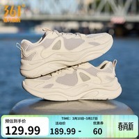 361°女鞋运动鞋牛角包春夏新款革网透气百搭增高复古老爹鞋休闲鞋子女 燕麦奶/浮石色【网面2.0】 38