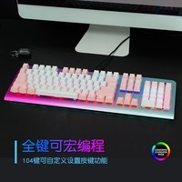 迪摩（DEARMO）F31机械键盘有线键盘游戏键盘104键RGB背光键盘吃鸡键盘电脑键盘 极光版 黑轴