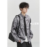 伯爵卓尔【东方简奢风】新中式定织休闲长袖衬衫男士衬衣秋季新款 X431710 废土灰 L