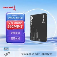 长城GW600固态硬盘SATA笔记本电脑通用ssd硬盘高速读写128GB/256GB/512GB/1TB/2TB GW520固态硬盘【480GB】