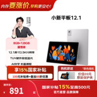 联想【国家补贴15%】小新平板 12.1 2025款12.1英寸平板电脑学生平板pad二合一官方旗舰店年会礼品 8+128霜雪银