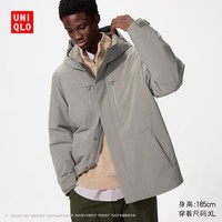 优衣库男装女装高性能复合连帽外套保暖夹克含羽绒智暖衣478277 31 米色 S