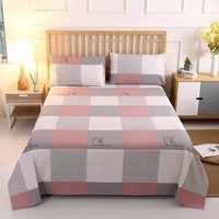 多兰诗（Duolanshi）原棉老粗布床单单件 可机洗水洗加厚被单四季床单 LOVE红 230cm*120cm 【0.9米床】床单单件