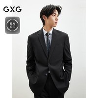 GXG男装 通勤西服男25年春季新品反光时尚西装外套男#G25D011002 黑色 L