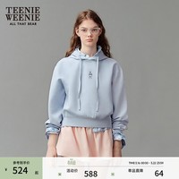 Teenie Weenie小熊女装短款连帽卫衣秋季潮流时尚舒适上衣 浅蓝色 M