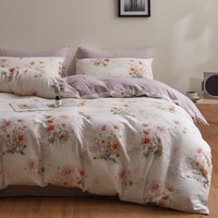 AIDLI床上四件套A类全棉双层纱纯棉新疆棉被套床单被罩双人套件 F优雅恋人 1.5/1.8m床 床单款 被套200*230cm