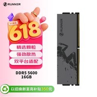奔跑者(Runner)16GB DDR5 5600 台式机内存条 灵跃 电竞马甲条 CL46 钛晶灰