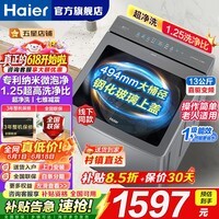 海尔（Haier）新品13公斤大容量巨能洗全自动波轮洗衣机大筒径直驱变频家用一体机大容量一级能效 桶自洁 自编程 13公斤福利款 波轮 七维减震+超净洗1.25洗净比