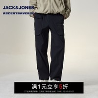 杰克·琼斯（JACK&JONES）【AT系列】男装春季休闲裤长裤裤子精致刺绣时尚百搭潮226114031 E40黑色 常规 32 175