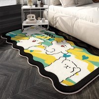 KAYE可爱卡通儿童房地毯客厅书房床尾窗台飘窗长条垫子家用卧室床边毯 FYR-Y线条小狗-欢呼Good 50X140cm
