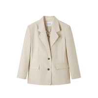 太平鸟2024年春季廓形西装A1BAE1431 米色 L