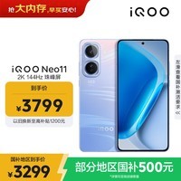 iQOO Neo11 16GB+1TB 面对疾风2K 144Hz珠峰屏 骁龙8至尊版  国家补贴iqooneo11学生游戏电竞手机