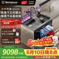 西屋集成水槽洗碗机气爆洗超声波果蔬清洗家用双层嵌入式碗柜14套洗碗机一体机 JCX-E8L 900mm/超声波/晶盾双槽 可选左右洗碗机