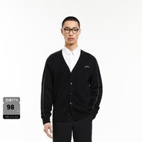 太平鸟男装秋季刺绣修身毛开衫 B1EAD3102 黑色1（修身） S