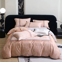 索隆全棉长绒棉60支贡缎活性印花四件套 纯棉贡缎大版印花床品套件 WTP26罗卡芙桔 1.8m床 床单款 (被套200*230cm) 四件套