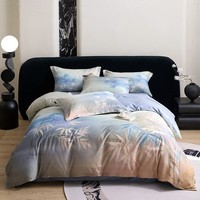 兰芮(Lanrui) 床上四件套纯棉60支新疆长绒棉亲肤裸睡全棉套件 P01竹之韵绿 1.5/1.8m床 床单款 (被套200*230cm)