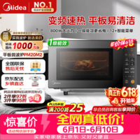 美的(Midea)M3升级款家用变频微波炉平板式易清洁800W微波速热智能菜单钻石背板加热20L小型一级能效(PM20M2