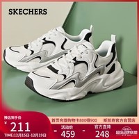 斯凯奇（Skechers）踏浪老爹鞋复古厚底潮流闪电鞋女秋休闲运动熊猫鞋女鞋117364